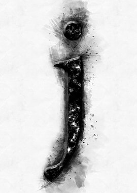 j small letter watercolor