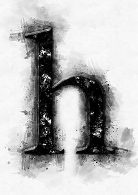 h small letter watercolor