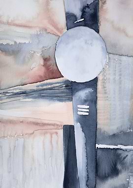 Pink navy watercolor