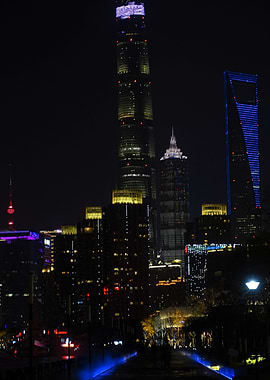 Shanghai lights by night