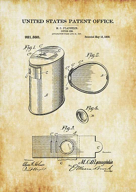 Gun Powder Keg Patent 1909