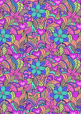 Abstract Hippy Flowers 10