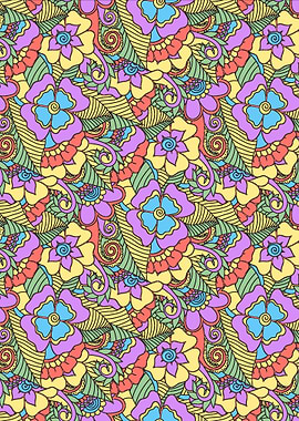 Abstract Hippy Flowers 08