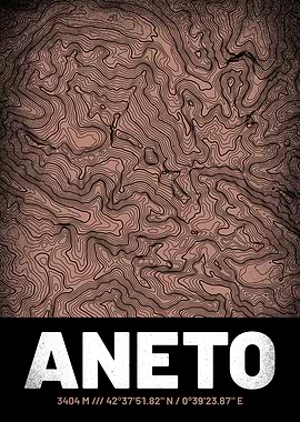 Aneto Topographic Map