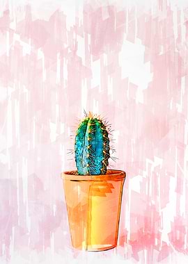 Minimal Mini Cactus In Pot