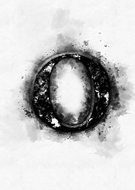 o letter watercolor