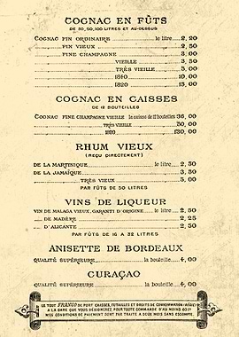 ALCOOL PRIX 1888