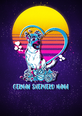 German Shepherd Retro