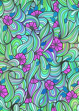 Abstract Hippy Flowers 03