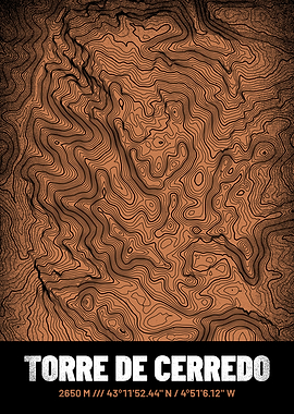 Torre de Cerredo Topo Map
