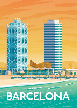 Barcelona Travel Poster