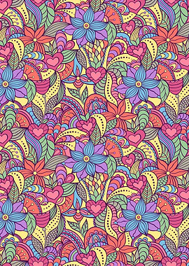 Abstract Hippy Flowers 02