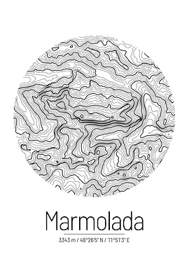 Marmolada Topographic Map