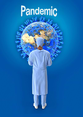 Pandemic concept with vira