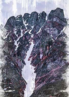 Snowy Valley Abstract