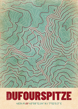 Dufourspitze Topo Map