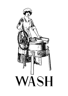 Laundry Vintage Wash Lady