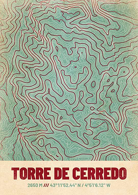 Torre de Cerredo Topo Map