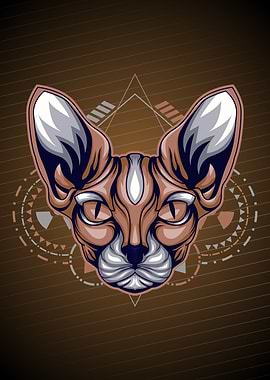 Sphynx cat retro