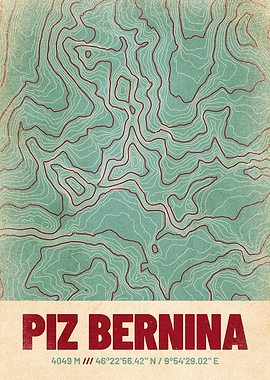 Piz Bernina Topo Map