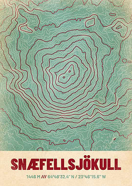 Snaefellsjokull Topo Map