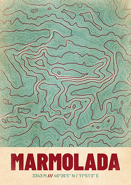 Marmolada Topographic Map