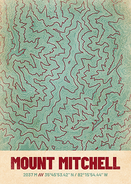 Mount Mitchell Topo Map