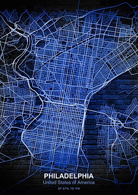 philadelphia blue wall map