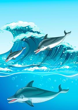Dolphins in the sea