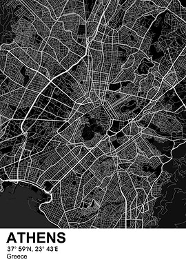 athens color city map