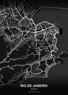 rio de janeiro map black