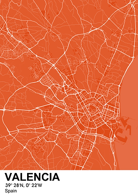 valencia color city map