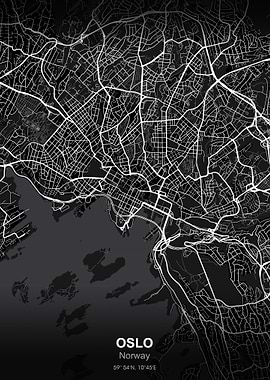 oslo city map black
