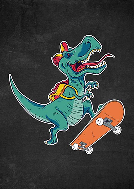 Skateboarding T Rex