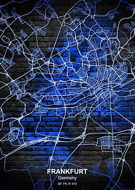 frankfurt blue wall map