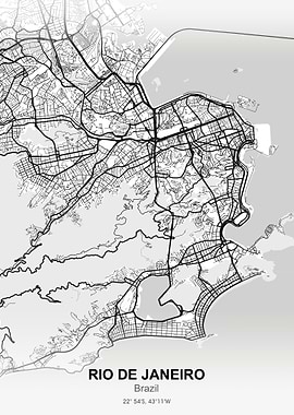 rio de janeiro map white