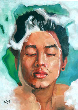 water Oil color portrait