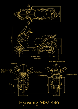 Hyosung MS3 250 gold