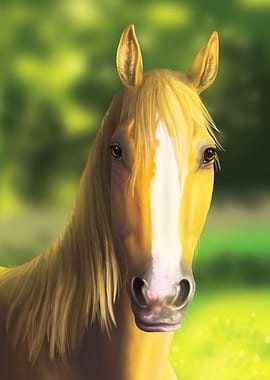 Golden Palomino Horse Bust