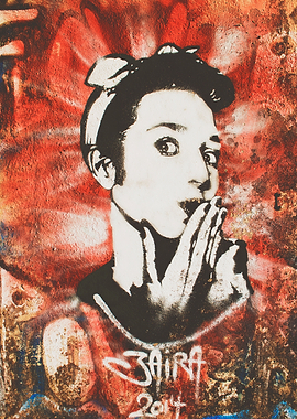 Skeptical vintage girl