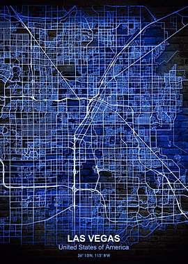 las vegas blue wall map