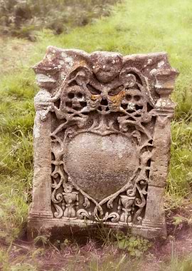 Heart and skull grave