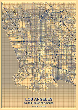 los angeles grid map