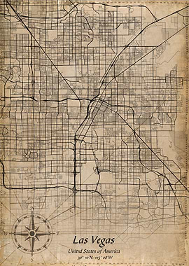 las vegas vintage map