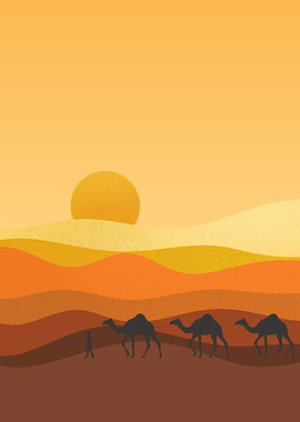 Desert with Camels
