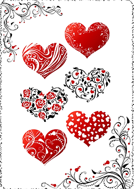 Red Floral earts