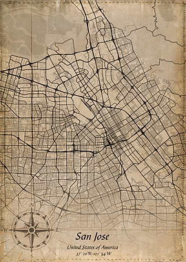san jose vintage map