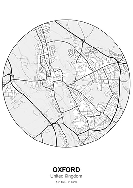 oxford circle map white