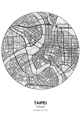 taipei circle map white
