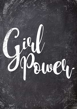 girl power chalk text art
